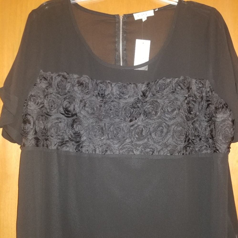 Sexy sheer top with rosettes